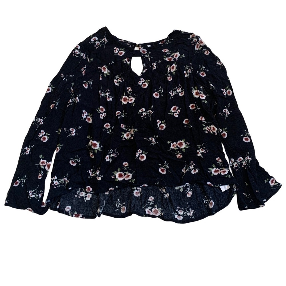 Grayson Threads Floral Keyhole Blouse XL